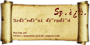 Szénási Árpád névjegykártya