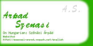 arpad szenasi business card
